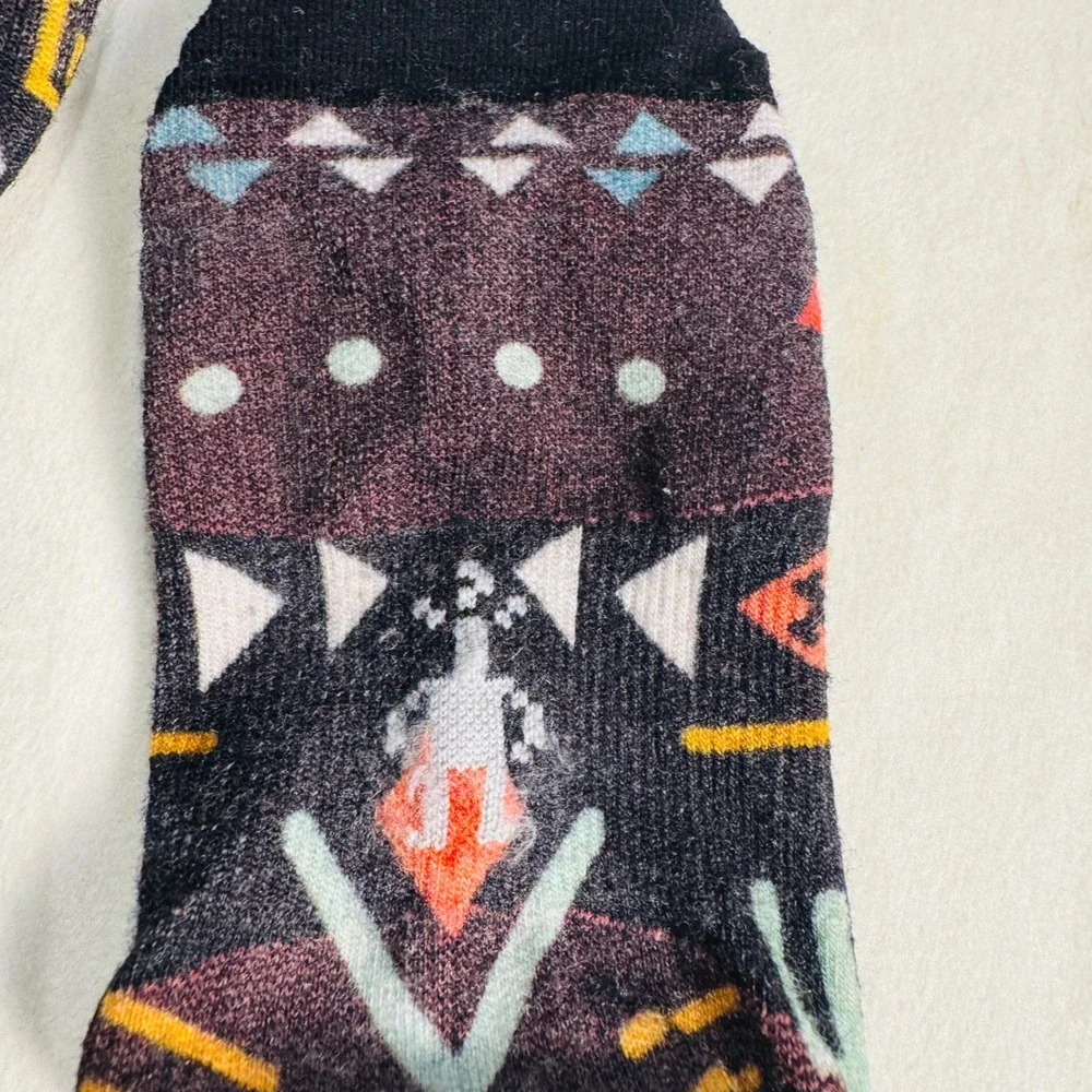 Smartwool PhD Outdoor Crew Socks Merino Wool Southwestern Tribal Geometric Multi